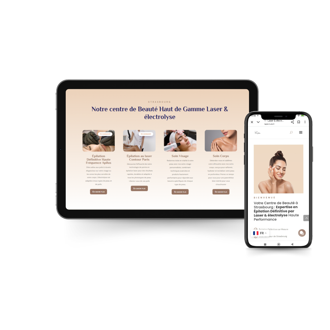 Conception site web esthétique haut de gamme – site vitrine WordPress pour centre de beauté et laser à Paris