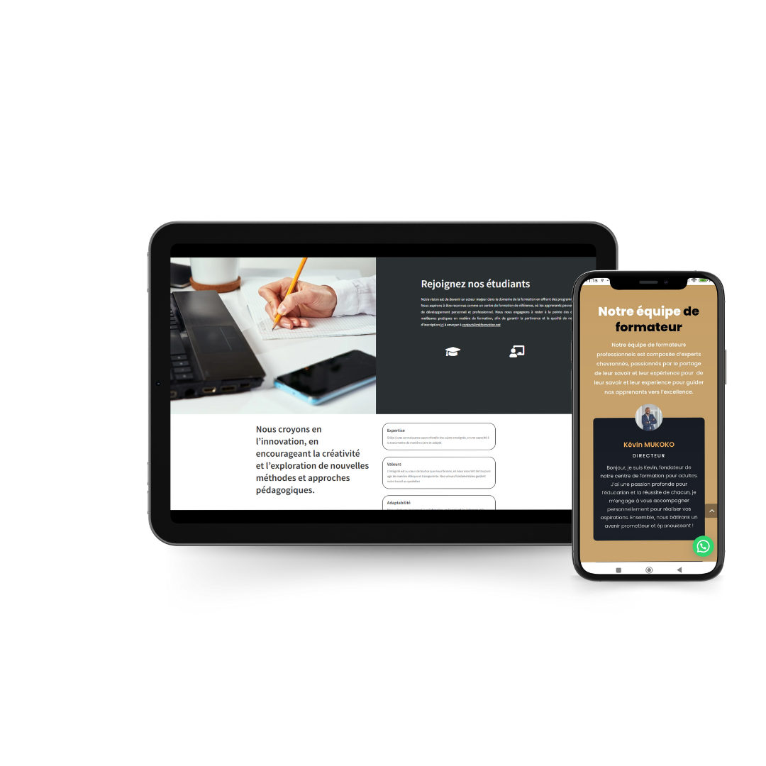 Conception site web centre de formation – site WordPress avec espace pédagogique et tunnel de vente